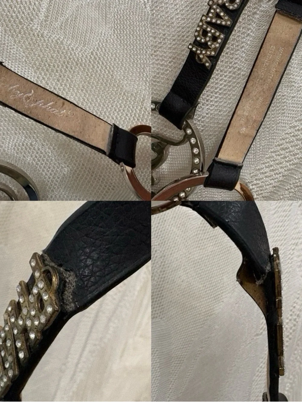 Y2K McBling glam girly baby phat rhinestone O ring belt - Picture 5 of 6